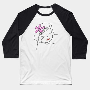 Woman face line art Baseball T-Shirt